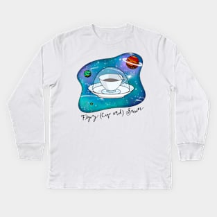 Flying (Cup And) Saucer Kids Long Sleeve T-Shirt
